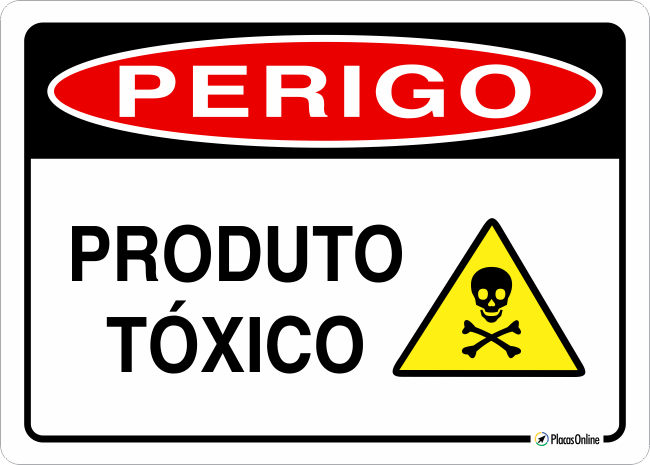 Placa de perigo produto tóxico - Trik