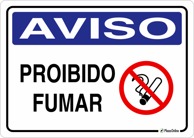 Placa Aviso Proibido Fumar Placasonline 