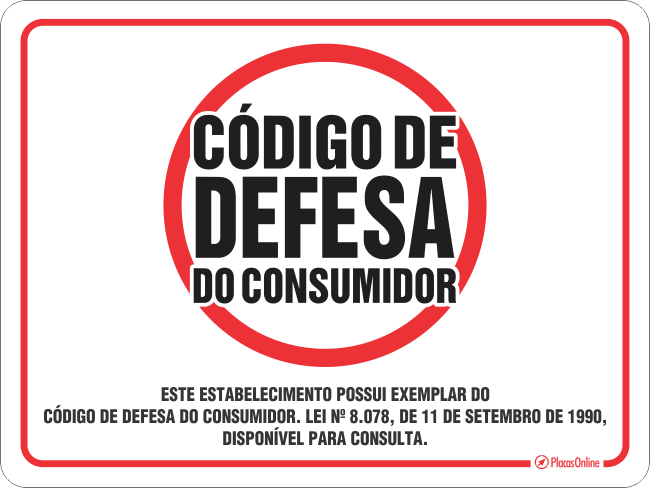 Placa de leis aviso este estabelecimento possui exemplar do código